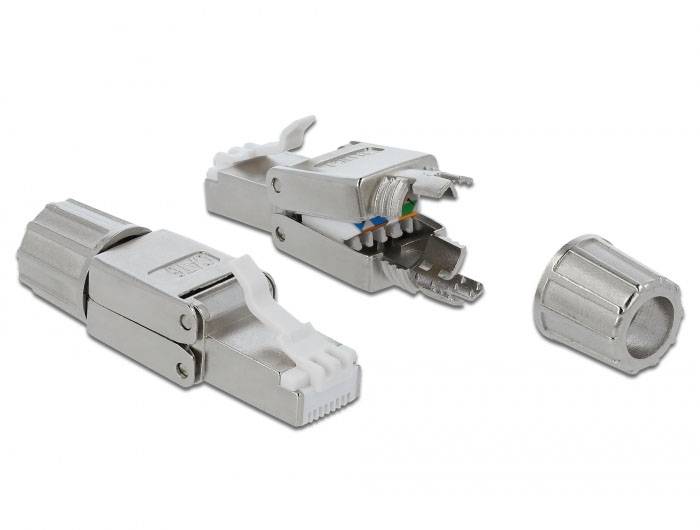 Delock Delock - Netzwerkanschluss - RJ-45 (M) - STP Fiche RJ45 CAT.6 STP sans outil 86476 gris 1 pc(s)