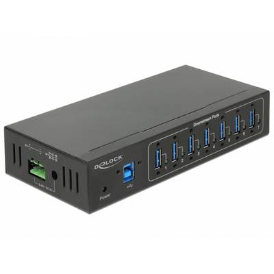 Delock 63311 Hub USB 7 ports USB-A, prise femelle DC 3,5 mm USB 3.2 Gen1 5 GBit/s noir 63311-0