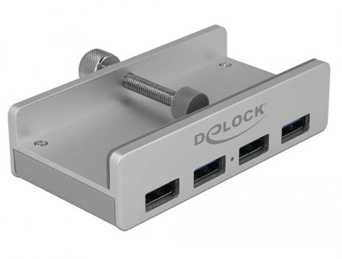 Delock 64046 Hub USB 4 ports USB-A USB 3.2 Gen1 5 GBit/s argent 64046-1