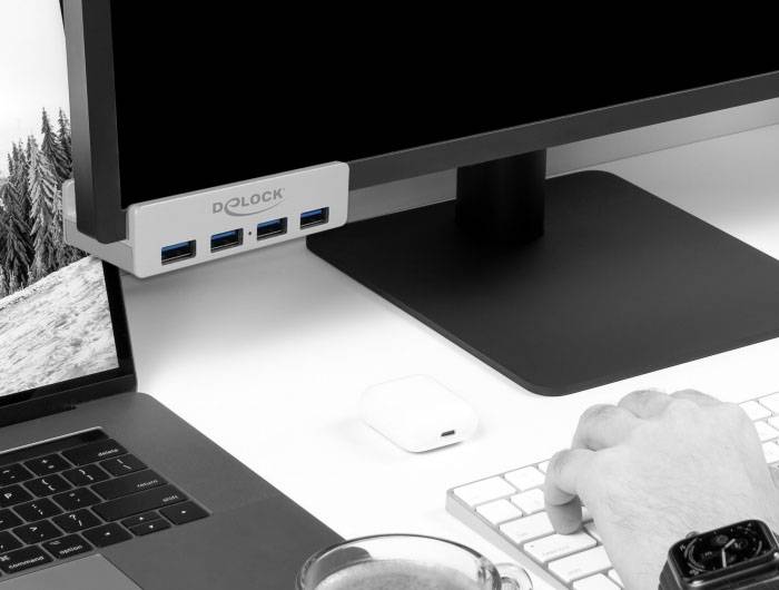 Delock 64046 Hub USB 4 ports USB-A USB 3.2 Gen1 5 GBit/s argent 64046-3