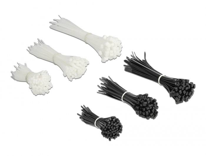 Delock 19357 Assortiment de serre-câbles noir, blanc 1 set-2