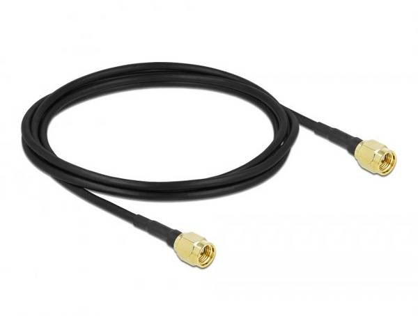 Câble de raccordement Delock antenne WiFi [1x SMA mâle - 1x SMA mâle] 2 m noir