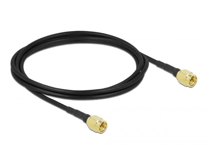 Câble de raccordement Delock antenne WiFi [1x SMA mâle - 1x SMA mâle] 2 m noir-1