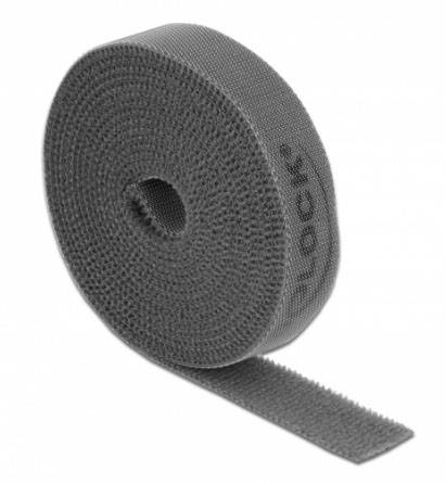 Delock 18389 Bande auto-agrippante pour grouper (L x l) 2 m x 15 mm gris 1 pc(s)-0