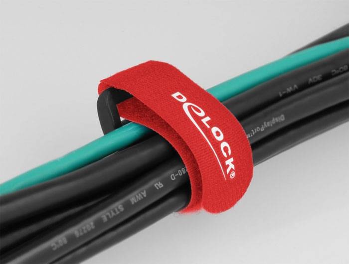 Delock Collier de serrage auto-agrippant pour grouper (L x l) 190 mm x 25 mm rouge 5 pc(s)-3