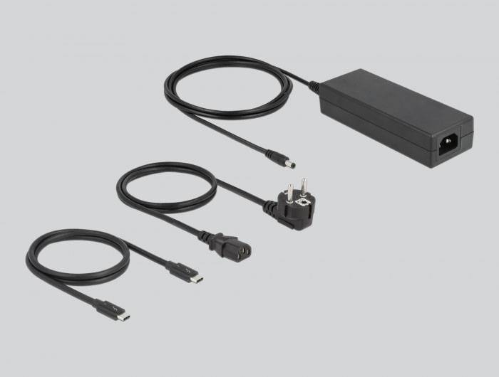 Delock 64157 Hub USB 3+1 ports Thunderbolt 4, USB-A, prise femelle DC 3,5 mm Thunderbolt™ 4 40 GBit/s avec fiche mâle US-3