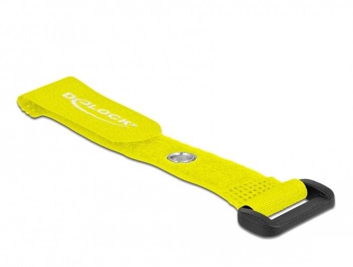 Delock Collier de serrage auto-agrippant avec oeillet (Ø x L) 7 mm x 150 mm jaune 5 pc(s)-1