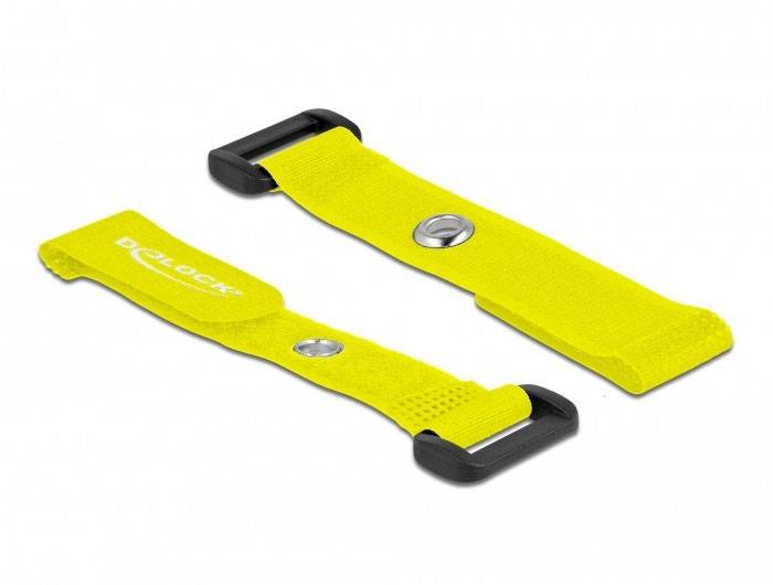 Delock Collier de serrage auto-agrippant avec oeillet (Ø x L) 7 mm x 150 mm jaune 5 pc(s)-2