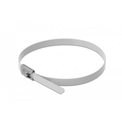 Delock 18820 Serre-câble en acier inoxydable blanc avec fermeture à billes, haute résistance à la traction, stabilisé à -0