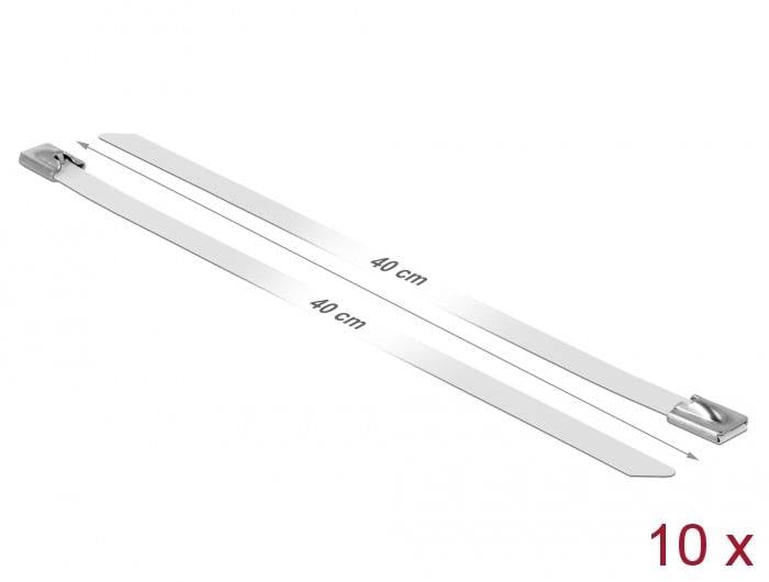 Delock 18823 Serre-câble en acier inoxydable blanc haute résistance à la traction, stabilisé à la chaleur, avec fermetur-0