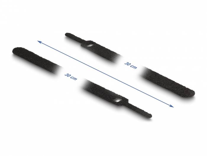 Delock Collier de serrage auto-agrippant (L x l) 300 mm x 12 mm noir 10 pc(s)-2