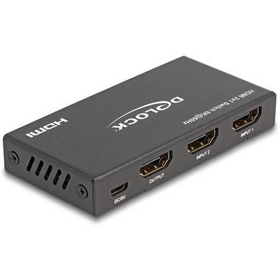 Delock 18607 Switch HDMI compatible avec l'ultra HD, boîtier métallique, avec LEDs de statut-0