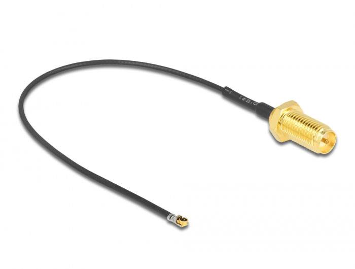 Câble de raccordement Delock antenne WiFi [1x prise RPSMA - 1x IPEX mâle] 0.1 m noir-1