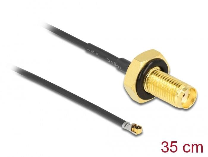 Câble de raccordement Delock antenne WiFi [1x SMA femelle - 1x IPEX mâle] 0.35 m noir-2