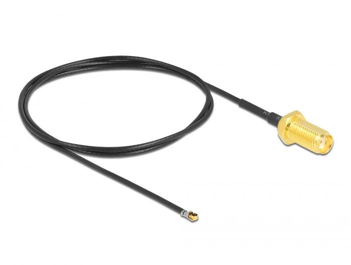 Câble de raccordement Delock antenne WiFi [1x SMA femelle - 1x IPEX mâle] 0.5 m noir-0