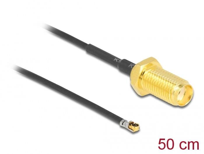 Câble de raccordement Delock antenne WiFi [1x SMA femelle - 1x IPEX mâle] 0.5 m noir-2