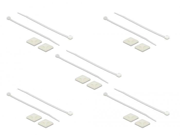 Delock 18677 Support de câble autocollant 18677 stabilisé à la chaleur blanc 1 pc(s)-0