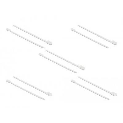 Delock 18947 Serre-câble blanc avec oeillet de fixation, ignifuge, haute résistance à la traction 10 pc(s)-0