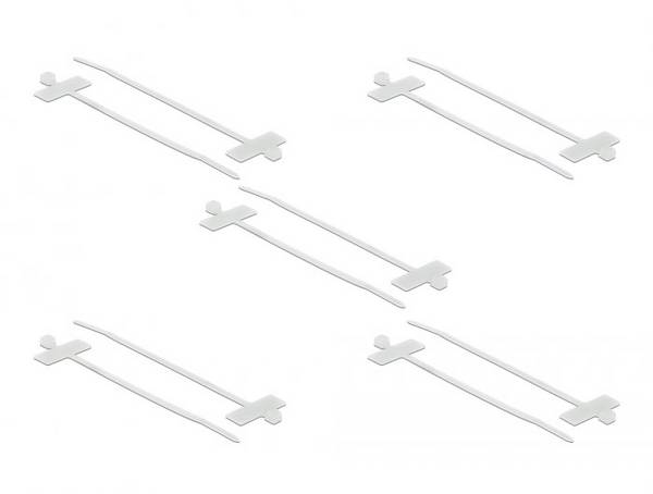 Delock 18954 Serre-câble 100 mm 2.5 mm blanc avec champ de marquage 10 pc(s)