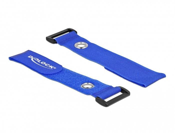 Delock Collier de serrage auto-agrippant avec oeillet (Ø x L) 7 mm x 280 mm bleu 3 pc(s)-2