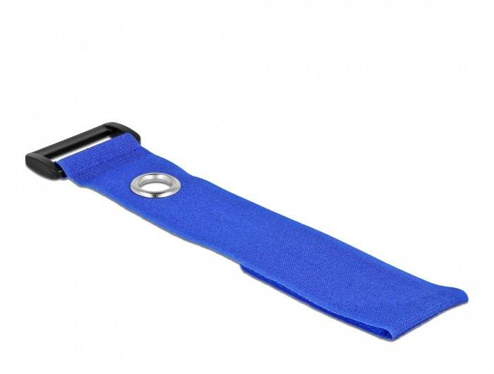 Delock Collier de serrage auto-agrippant avec oeillet (Ø x L) 7 mm x 280 mm bleu 3 pc(s)-3
