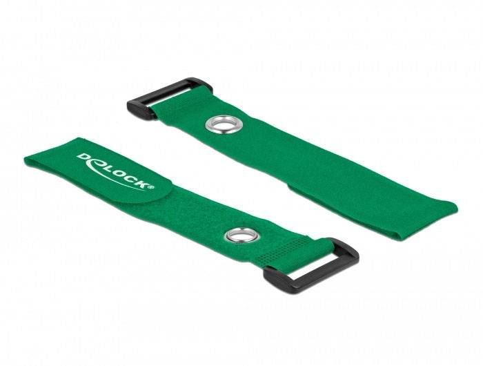 Delock Collier de serrage auto-agrippant avec oeillet (Ø x L) 7 mm x 280 mm vert 3 pc(s)-2