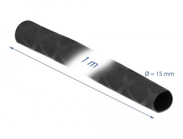 Delock 19586 Gaine thermorétractable noir 15 mm Taux de retreint:2:1 1 pc(s)-2