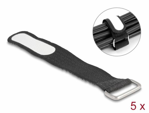 Delock   Collier de serrage auto-agrippant   (L x l) 20 mm x 20 mm noir 5 pc(s)