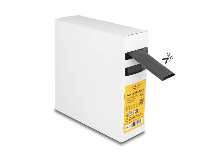 Delock 19970 Gaine thermorétractable noir 20 mm Taux de retreint:4:1 1 pc(s)-2