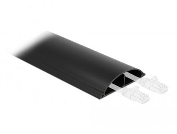 Delock Passe-câbles PVC noir  (L x l x H) 1 m x 89 mm x 21 mm 1 pc(s)  20712