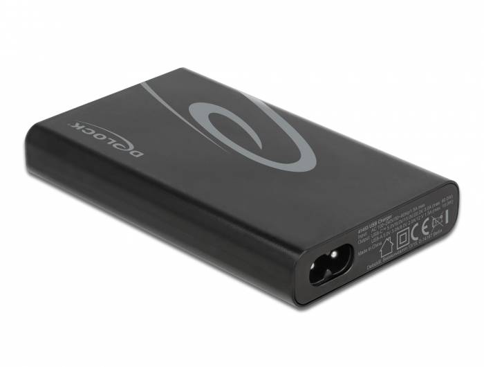 Delock 41453 Chargeur USB USB-C®, USB-A Power Delivery noir pour prise murale USB Power Delivery (USB-PD), protection co-0
