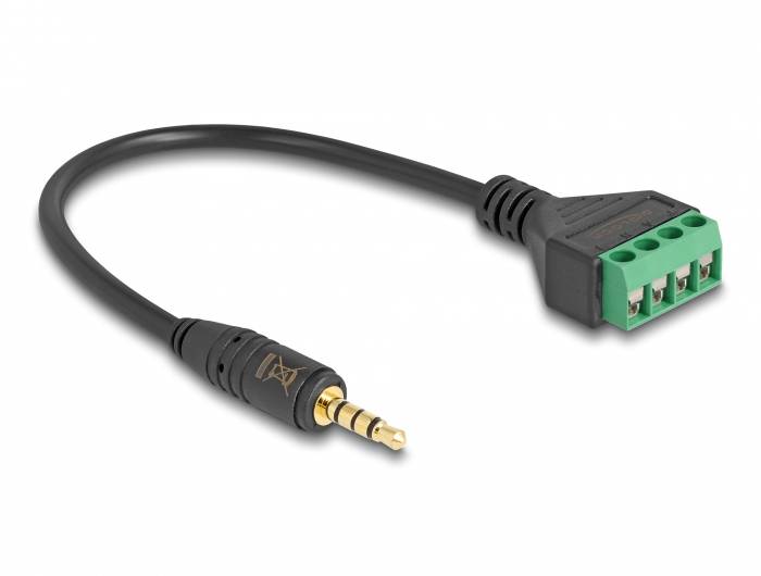 Câble de raccordement Delock 66268 Jack audio [1x Jack mâle 3.5 mm - 1x prise femelle] 0.2 m noir, vert-2