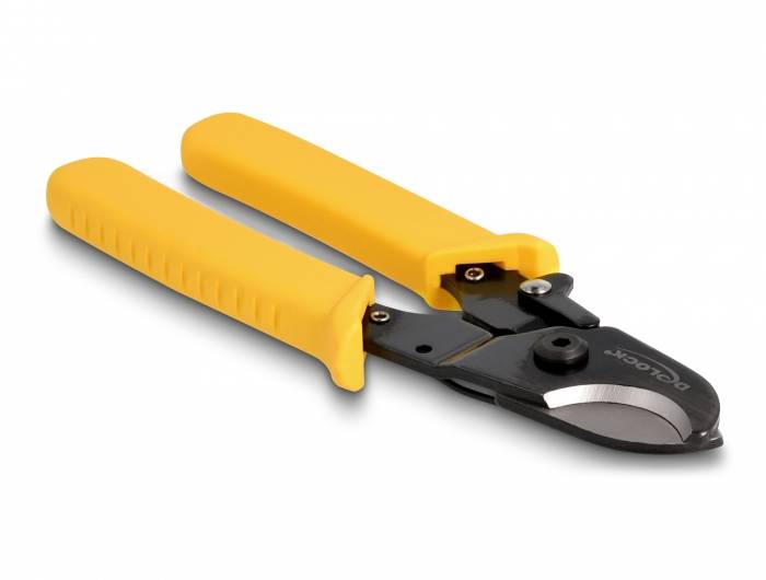 Pince coupante jaune à lame tranchante et poignées ergonomiques, adaptée à la coupe de câbles ou de fils.