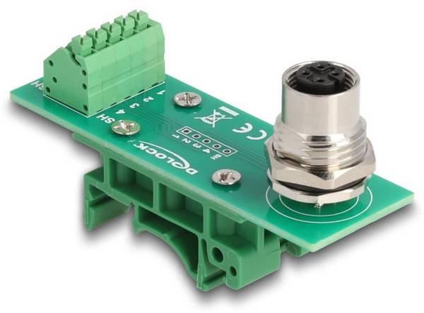 Delock série Adaptateur [1x M12 femelle - 1x prise femelle]  vert