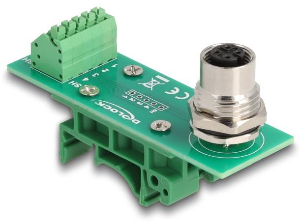 Delock série Adaptateur [1x M12 femelle - 1x prise femelle] vert-1