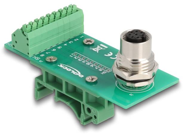 Delock série Adaptateur [1x M12 femelle - 1x prise femelle] vert-1