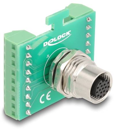 Delock série Adaptateur [1x M12 femelle - 1x prise femelle] vert-1