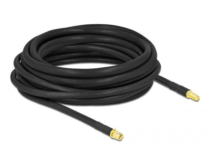 Câble de raccordement Delock antenne WiFi [1x SMA mâle - 1x SMA femelle] 7.5 m noir-0