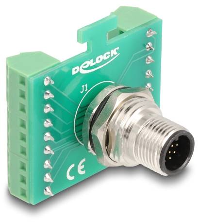 Delock série Adaptateur [1x M12 mâle - 1x prise femelle] vert-1