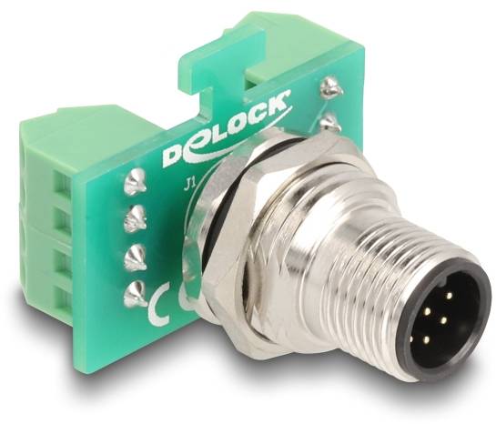 Delock série Adaptateur [1x M12 mâle - 1x prise femelle] vert-1