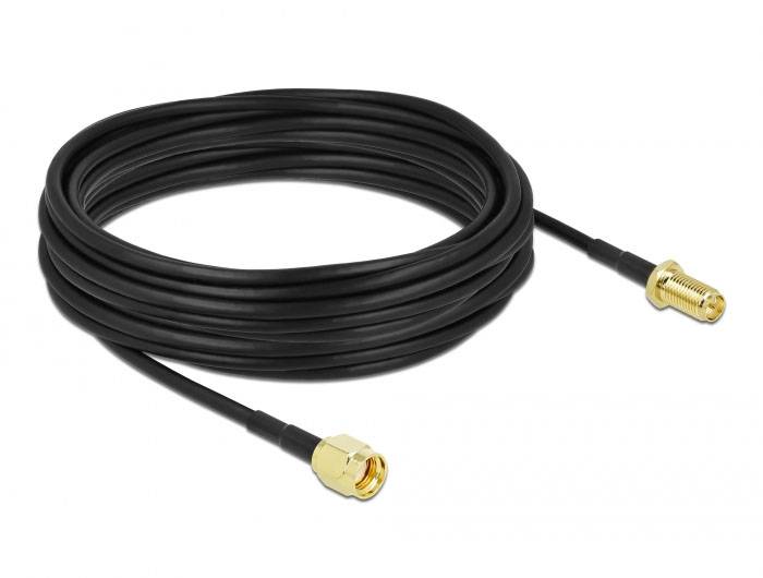 Câble de raccordement Delock antenne WiFi [1x fiche mâle RPSMA - 1x prise RPSMA] 10 m noir-0
