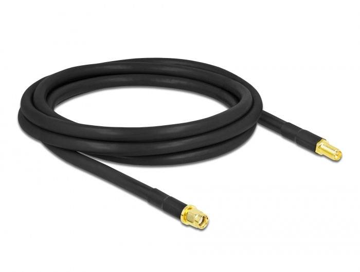 Câble de raccordement Delock antenne WiFi [1x fiche mâle RPSMA - 1x prise RPSMA] 2 m noir-0