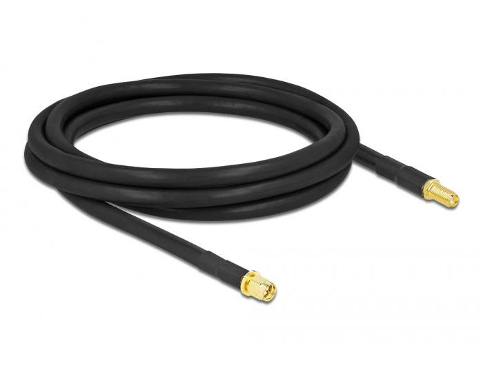Câble de raccordement Delock antenne WiFi [1x SMA mâle - 1x SMA femelle] 2 m noir-1