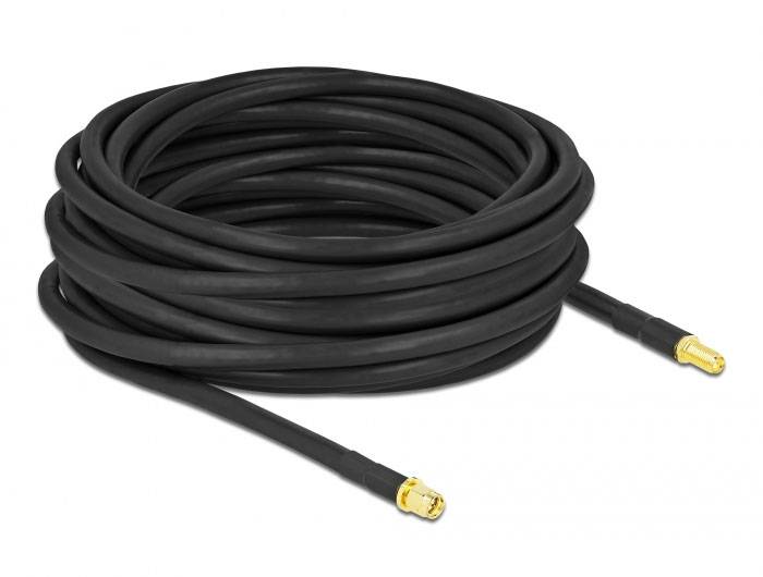 Câble de raccordement Delock antenne WiFi [1x SMA mâle - 1x SMA femelle] 10 m noir-1