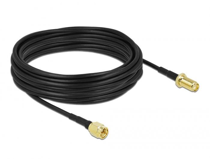 Câble de raccordement Delock antenne WiFi [1x SMA mâle - 1x SMA femelle] 10 m noir-1