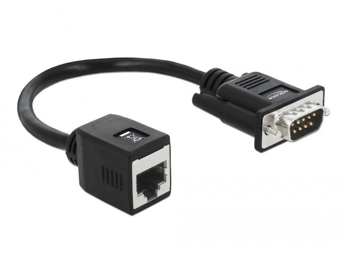 Delock série Adaptateur [1x SUB-D mâle 9 pôles - 1x RJ45 femelle] 20 cm noir-2