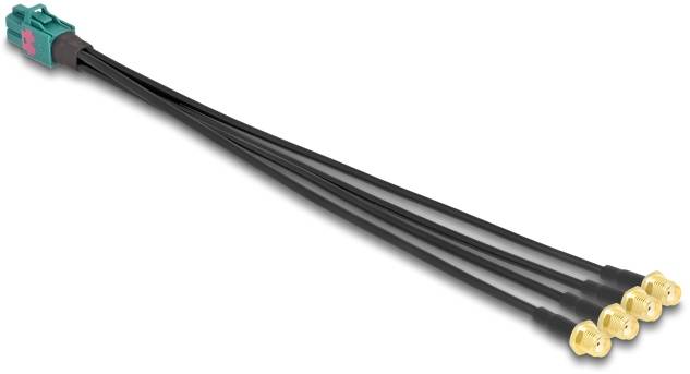 Câble de raccordement Delock antenne WiFi [1x Fakra femelle - 4x SMA femelle] 0.2 m noir-2