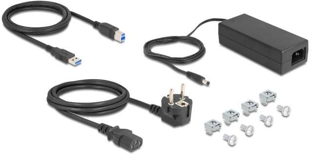 Delock 64240 Hub USB 10 ports USB-A, prise femelle DC 3,5 mm USB 3.2 Gen1 5 GBit/s noir 64240-4