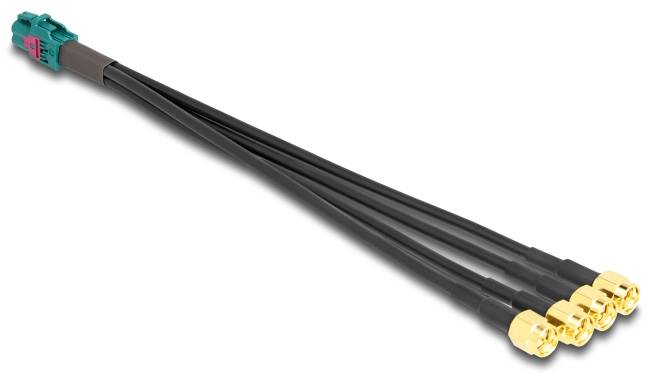 Câble de raccordement Delock antenne WiFi [1x Fakra femelle - 4x SMA mâle] 0.2 m noir-2