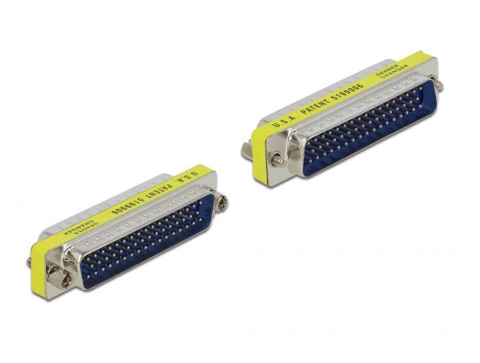 Deux connecteurs électroniques bleus avec des marquages jaunes et portant l'inscription 'U.S.A. PATENT 5199906'.